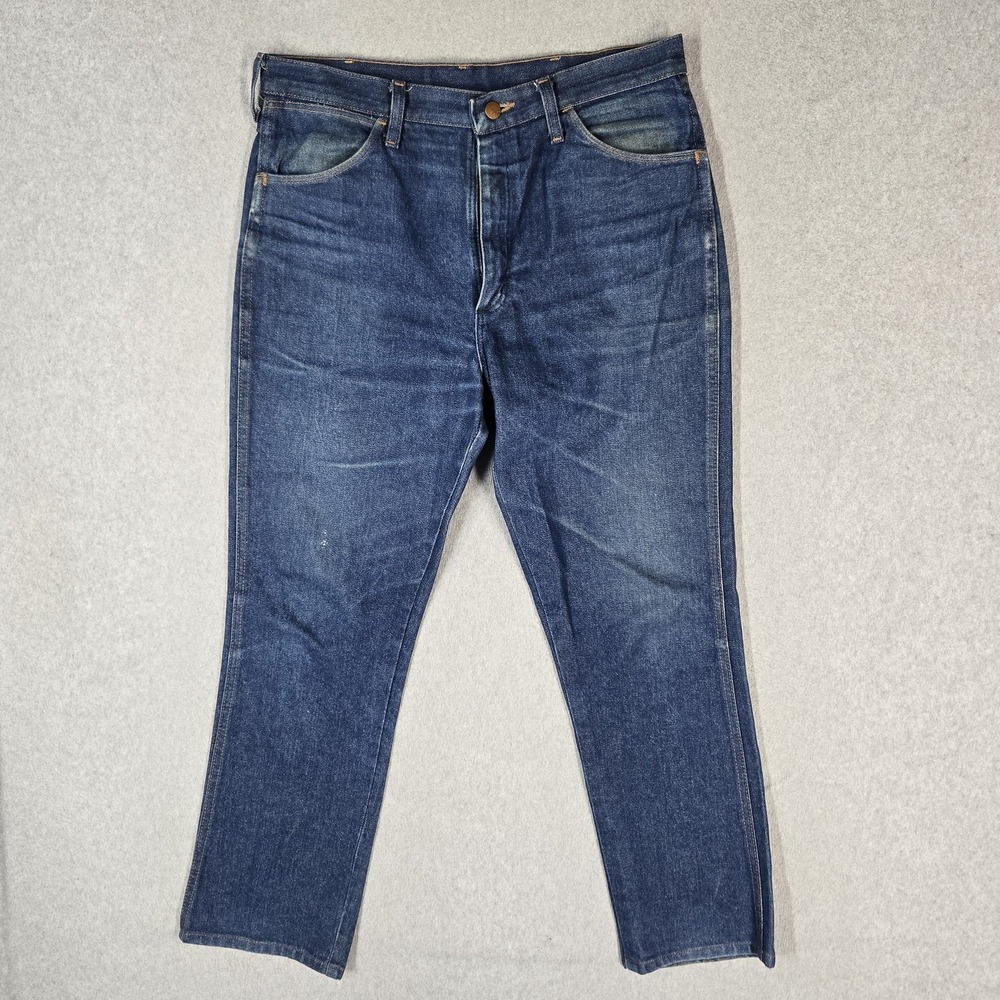 VINTAGE Wrangler 945 Men Jeans 34X30 Blue Denim Regular Fit 90s Made In USA